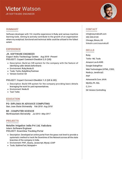 Junior Software Engineer Resume Template In 2024 Resumekraft