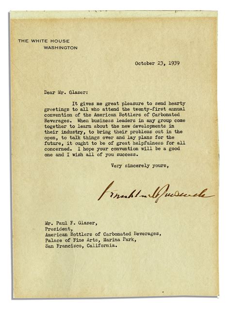 Lot Detail Franklin D Roosevelt Typed Letter Signed As President