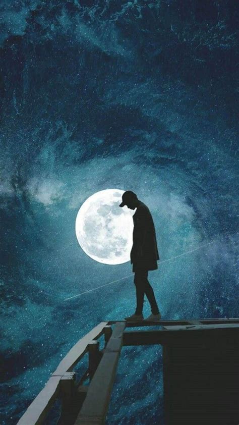 Wallpaper Sad Boy With Moon Alone Boy Wallpapers Wallpaper Cave