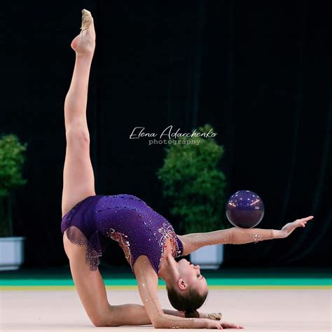 Rhythmic performances with a ball must be smooth, continuous and flowing. Yelizaveta Lopatina (Ukraine), ball 2019 | Gymnastics ...