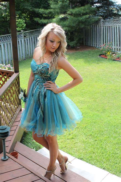 Pin By Shawna Paterson On What To Wear Pretty Outfits Peacock Prom Dress Dresses