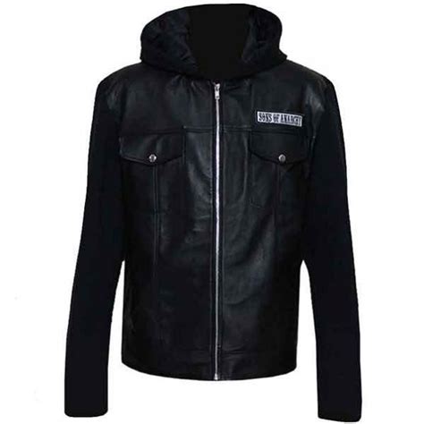 Buy Sons Of Anarchy Leather Wool Hooded Jacket