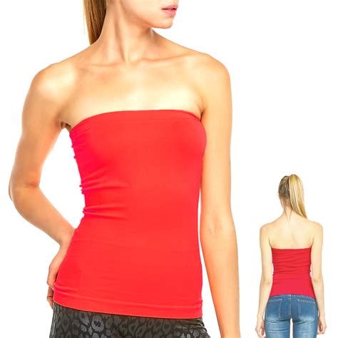 1 Basic Tube Top Strapless Stretch Tight Fitted Club Body Con Seamless One Size Ebay