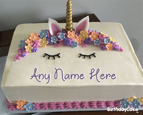 Unicorn edible cake image decoration frosting sheet topper birthday party floral rainbow eyelashes personalized. Unicorn Cake For Happy Birthday Wishes With Name | Unicorn ...