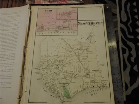 Original 1873 Beers Map Of New Utrecht Bath Beach Future Bensonhurst
