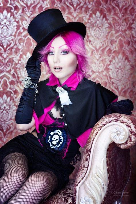 Gothic Pink Hair Hat Hot Goth Girls Pink And Black Goth Fashion