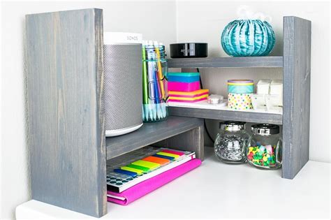 Wondering how to keep your workspace tidy? Ana White | Adjustable Desktop Organizer - DIY Projects