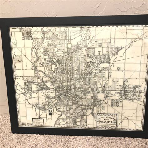 Vintage Indianapolis Map Rustic Aged Style Indianapolis Bicycle Map