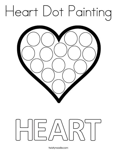 Lil' finger painting with lil' fingers toddler java games stimulate creativity and fine motor skills. Heart Dot Painting Coloring Page - Twisty Noodle