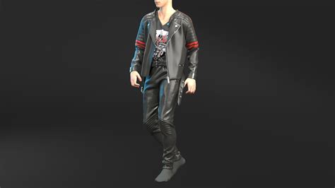 Male Leather Biker Outfit 3d Model Cgtrader