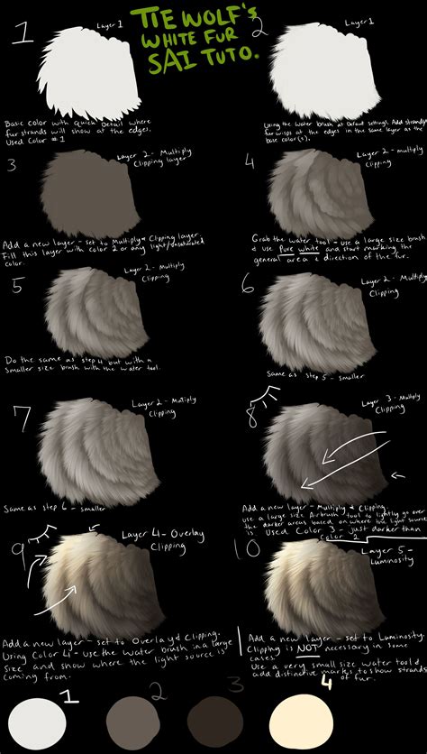 Tiewolfs White Fur Sai Tutorial By Tiewolf On Deviantart Digital