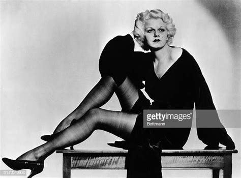 Full Length Seated Portrait Of Jean Harlow Siren Of The 1930s In