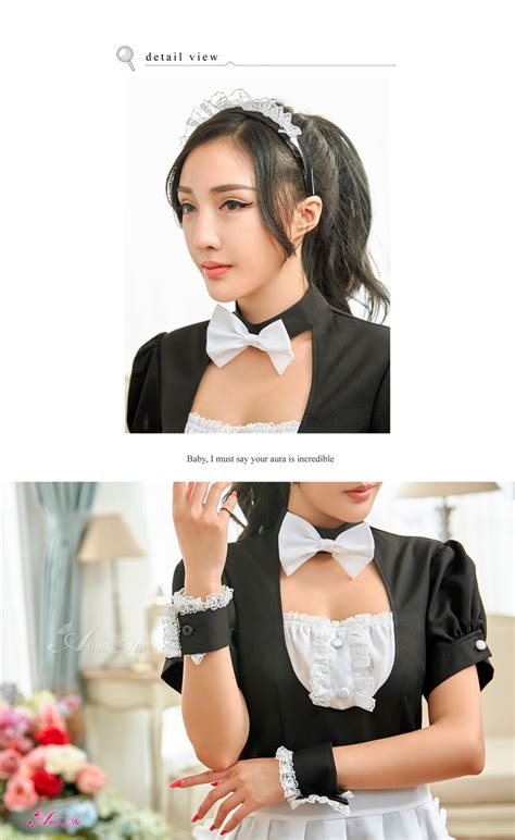 lingeriecats sexy halloween seductive french maid 4 piece black and wh lingeriecats
