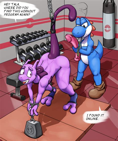 Rule 34 2017 Blue Yoshi Bondage Bound Dildo Gym Legendary Pokémon Male Only Mario Series