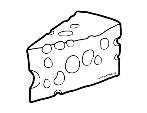Cheese illustration. foodhero schoolart blackline Queso dibujo
