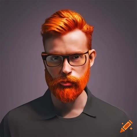 Portrait Of A Man With A Vibrant Orange Beard On Craiyon