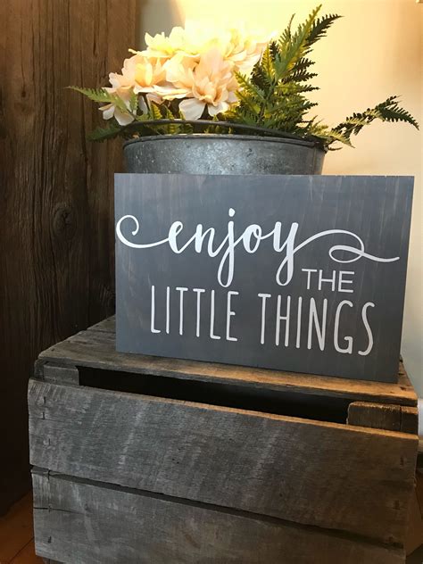 Enjoy The Little Things Sign Wooden Sign Handmade Sign Etsy Wooden