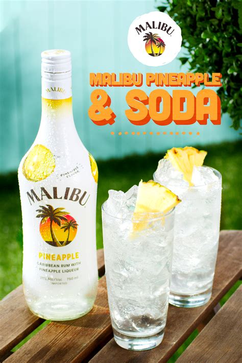 My personal top 6 malibu rum cocktail recipes. Malibu Pineapple & Lemon-lime Soda | Recipe | Pineapple rum, Rum drinks