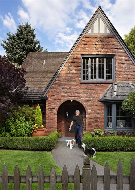 For pink brick exterior color schemes, be inspired by these color palettes that blend beautifully with the subtle radiance of your bricks. Tudor Trim | Brick exterior house, Cottage exterior, Brick ...
