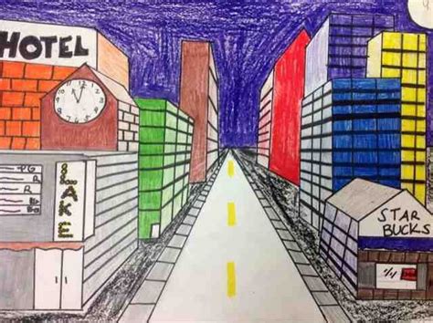 The Art Room 4th Grade One Point Perspective Cities Elementary Art