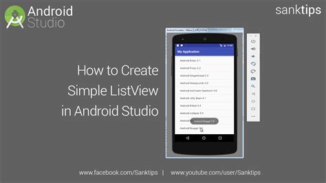 How To Create Simple Listview In Android Studio Sanktips Youtube