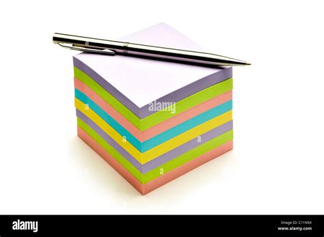 Stack Of Colorful Note Papers Stock Photo Alamy