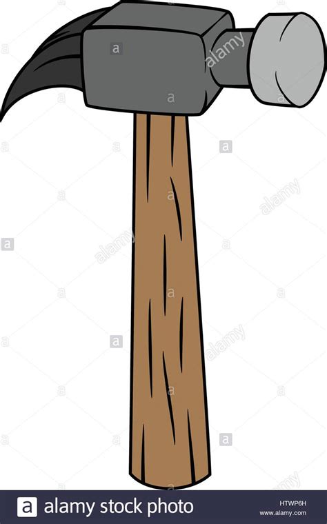 It is an old style silver plated hammer. Illustration of Isolated Hammer Cartoon Drawing. Vector ...