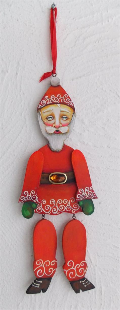 Scherer Folk Art Santa Claus Doll Ornament Wood Painting
