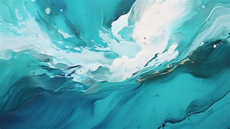 Premium Ai Image Turquoise Skies A Fluid And Graceful Abstract Painting