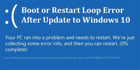 Solved Fix Boot Or Restart Loop Error After Update To Windows 10