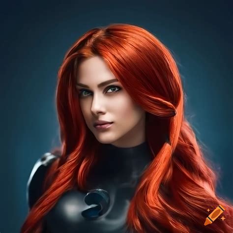 Photo Of A Fiery Red Haired Female Superhero With A Braided Ponytail