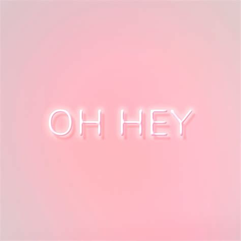 Oh Hey Neon Word Typography On A Pink Background Free