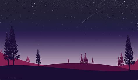 1080p Free Download Art Night Vector Spruce Fir Starfall Hd