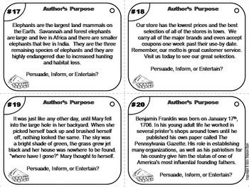 Our premium worksheet bundle contains 10 activities to challenge your students and help them understand each and every topic required at 4th grade level math. Author's Purpose Task Cards (PIE) 4th 5th 6th 7th Grade ...