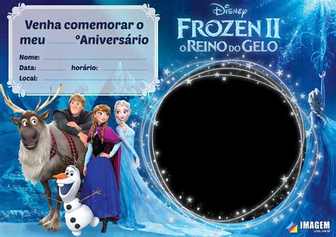 Convite De Aniversário Frozen 2 Para Editar Imagem Legal