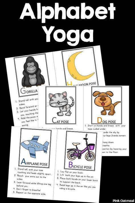 Each flashcard contains colorful illustrations from the book, along with the corresponding letters of the alphabet and the yoga postures . Alphabet Yoga Cards | Yoga for kids, Preschool letters ...