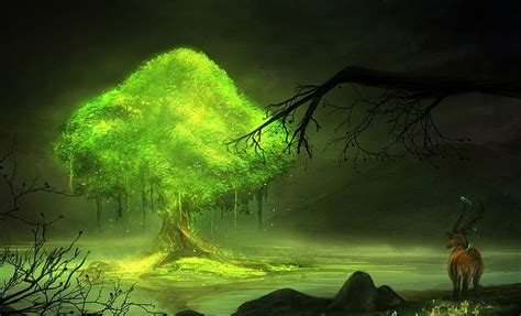 2k Free Download Glowing Tree World Art Luminos Glowing Tree