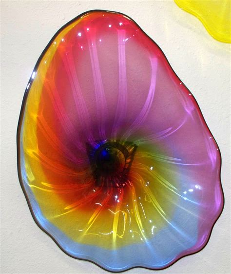 Beautiful Hand Blown Glass Art Wall Platter Transparent