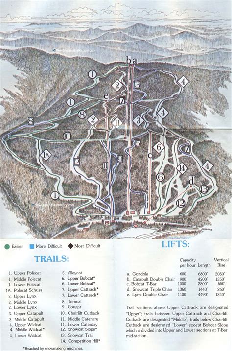 1979 80 Wildcat Trail Map New England Ski Map Database