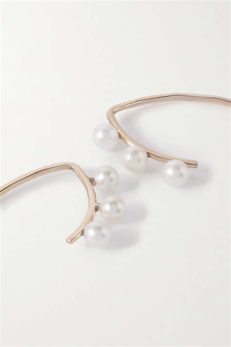 Gold 14 Karat Recycled Gold Pearl Earrings MELISSA JOY MANNING NET