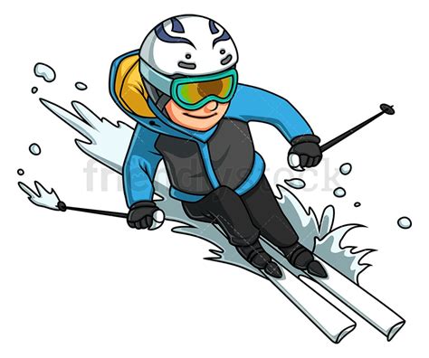 Girl Skiing Cartoon Clipart Vector FriendlyStock