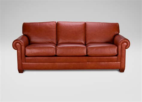 Custom ethan allen sectional sofa great for seating a lot of people. Conor Three-Cushion Leather Sofa | Ethan allen sofa, Leather sofa, Furniture