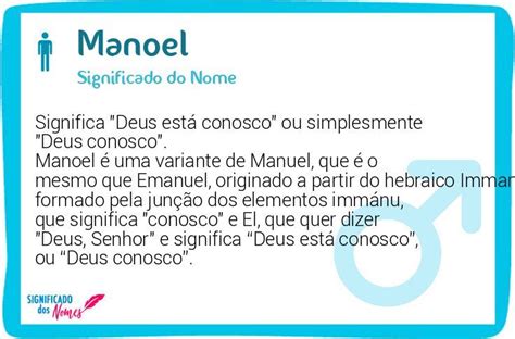 Significado Do Nome Manoel Significado Dos Nomes