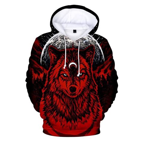 Red Wolf Moon Native American All Over Hoodie