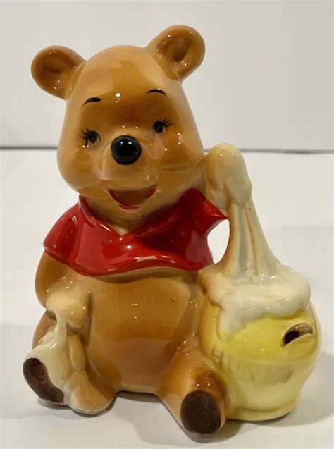 Vintage Disney Winnie The Pooh With Honey Pot Ceramic Figurine Made In Japan 2499 Picclick
