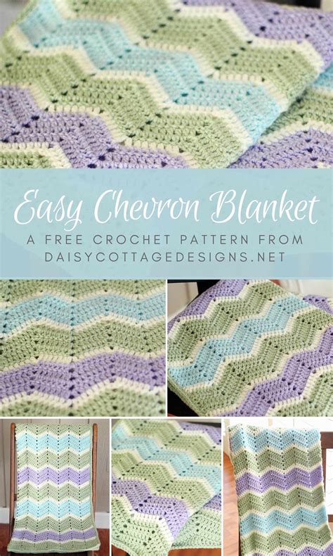 Easy Chevron Blanket Crochet Pattern Daisy Cottage Designs Chevron