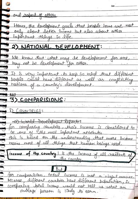 Class 10 Economics Chapter 1 Development Handwritten Notes Hot Sex