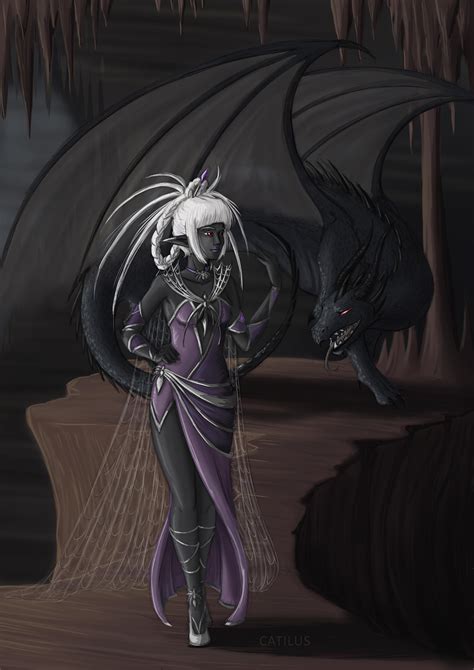 OC ART Nethyrassa Shadow Dragon Priestess Of The Old Spider In Dragon And Mortal Form By