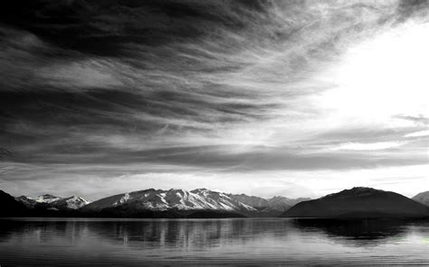 Download Black And White Mountain Lake Nature Scenic Hd Wallpaper By