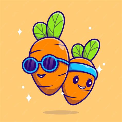 Premium Vector Cute Fashionable Carrot Mascot Illustration Vector